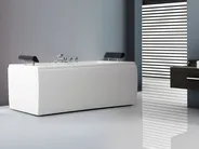 Whirlwanne Eckmodell mit LED MONTEGO 172 x 83 cm Weiß_857952