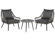 Outdoor Kissenbezug Set LAURETO Dunkelgrau_986074