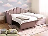 Ausziehbett Samtstoff POLIGNAC 90 x 200 cm Pastellrosa