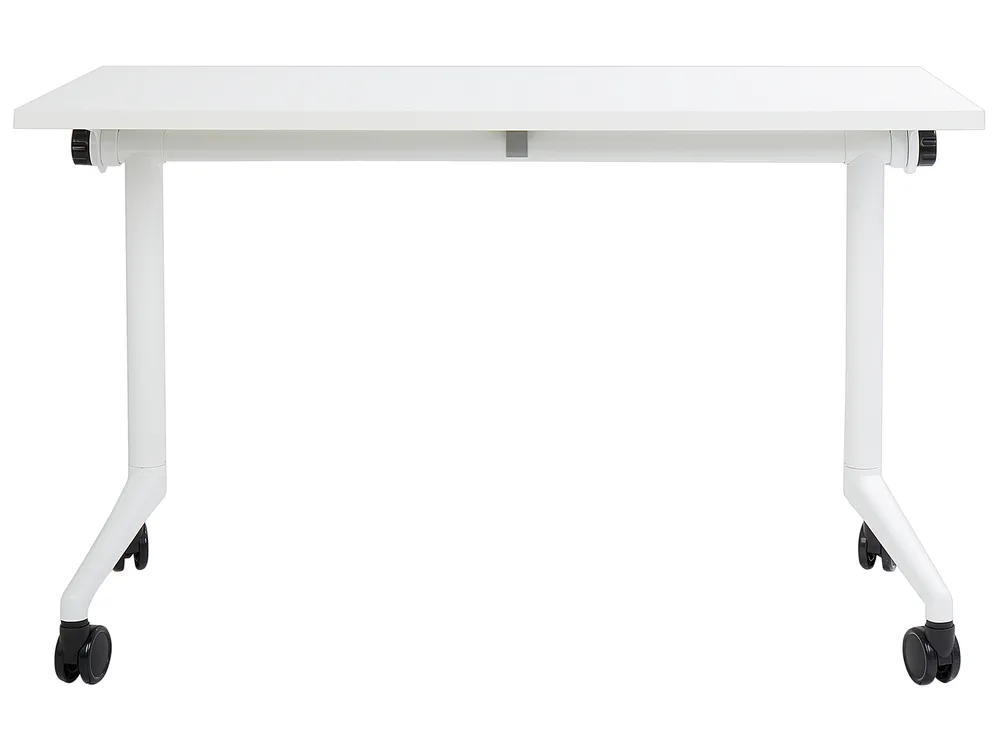 Zusammenklappbarer Schreibtisch CAVI 120 cm 60 cm mit Rädern Weiß_922096