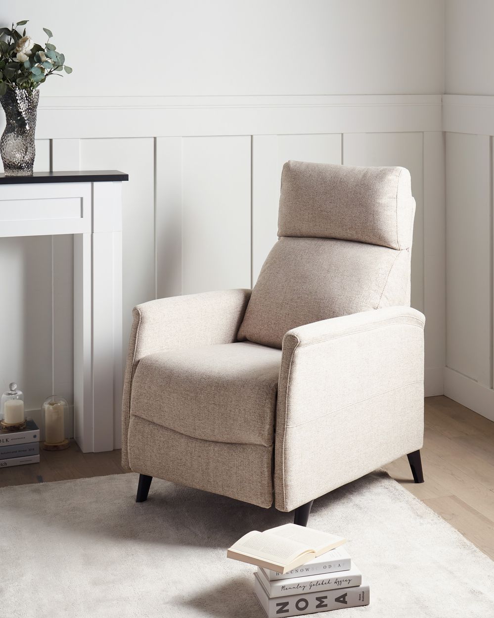 Relaxfauteuil SELVIK inclusief voetensteun Stof Beige