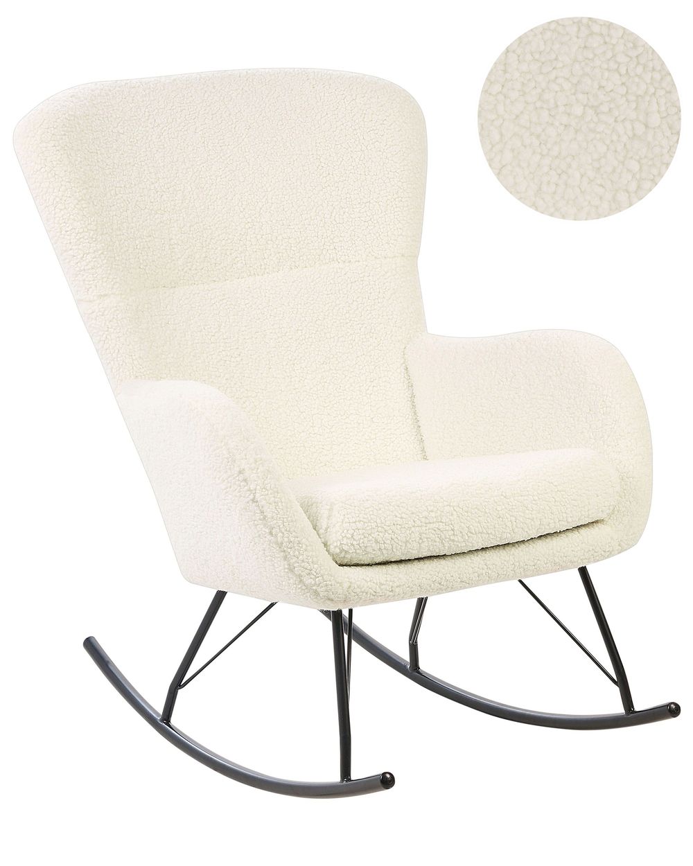 Schaukelsessel ANASET Bouclé Hellbeige