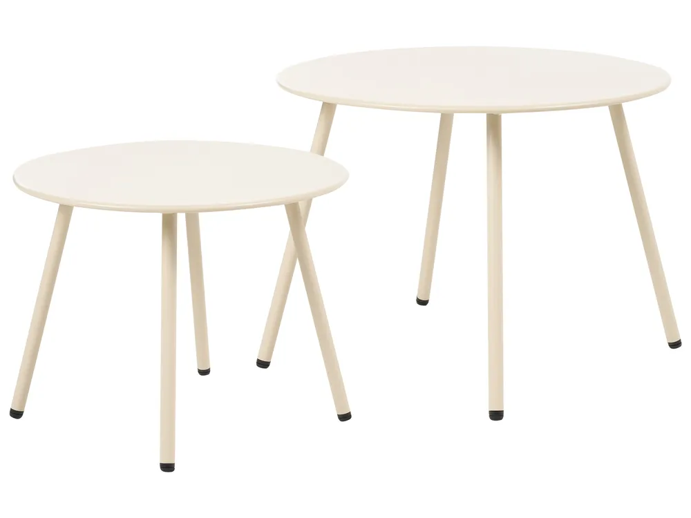 Outdoor Couchtisch 2er Set VIMERCATE Metall Beige