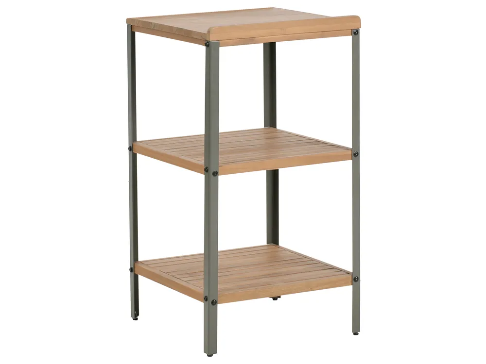 Outdoor-Küche 3er Set mit Spüle IVREA Braun / Silber zertifiziertes Akazienholz_988483