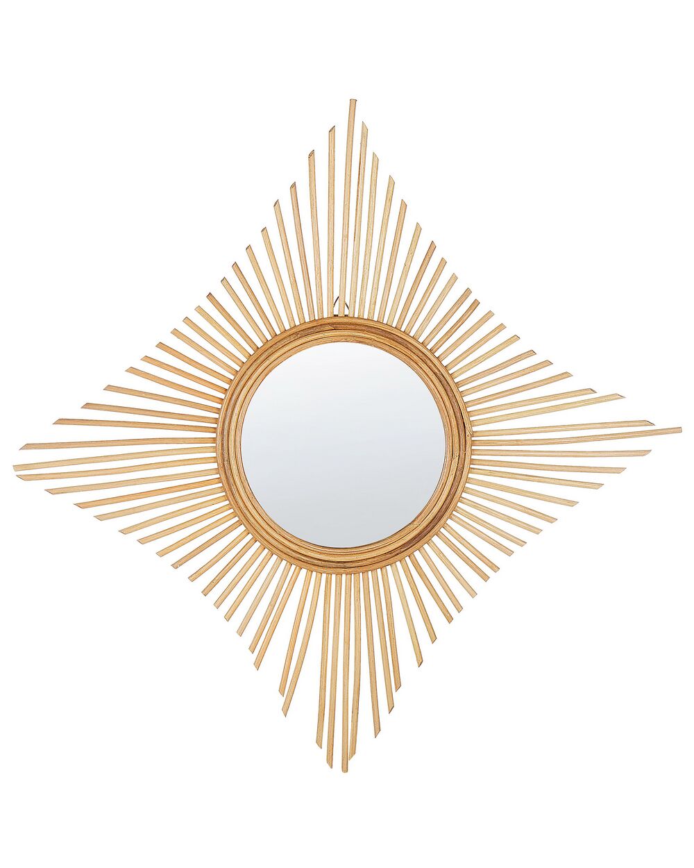 Wall Mirror MAJENE 60 cm 60 cm Rattan Natural