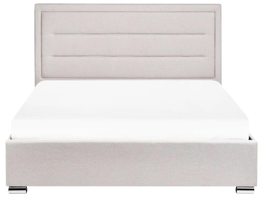 Bett mit Stauraum ROUEN Stoff Hellbeige 160 x 200 cm_996764