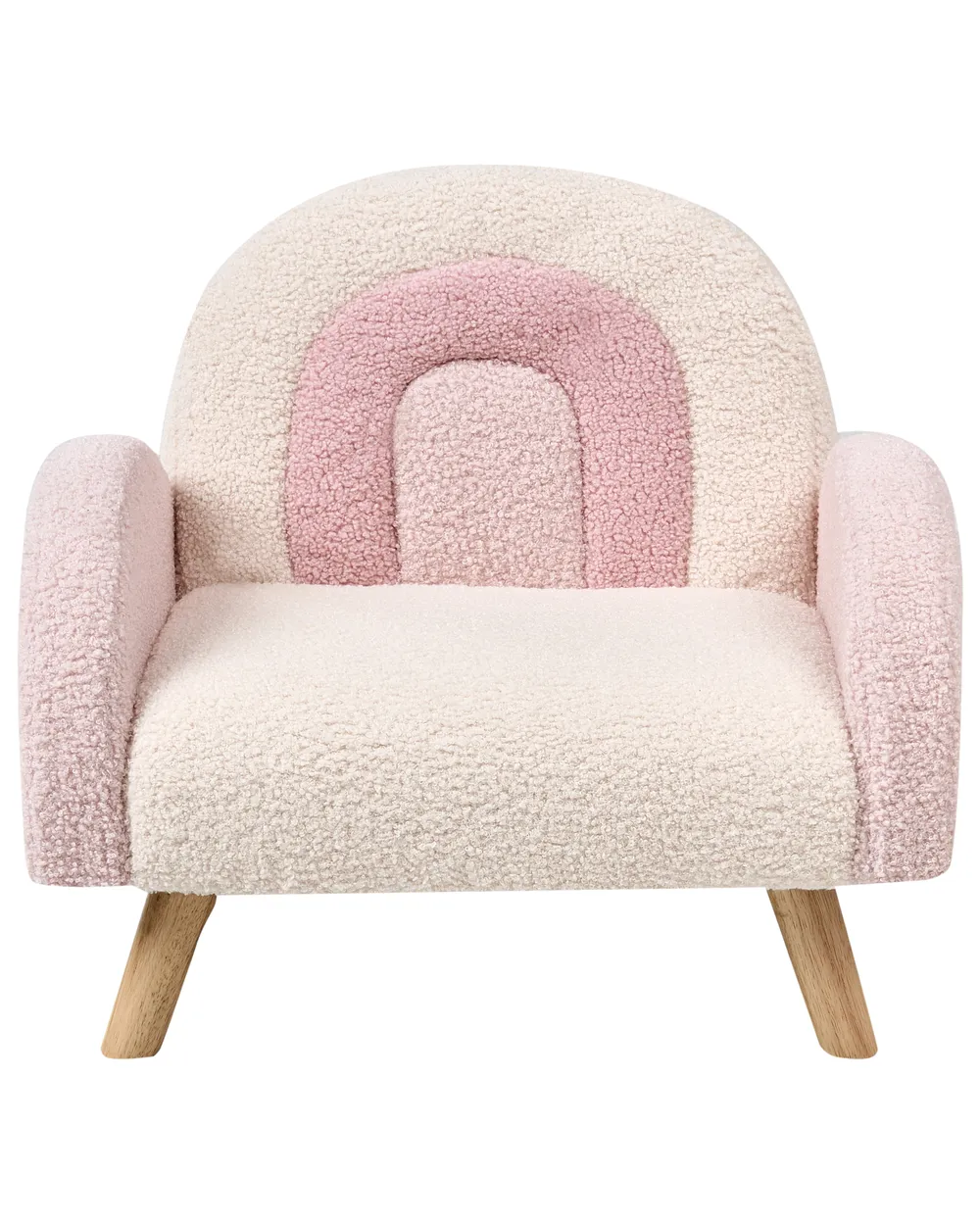 Kindersessel Regenbogen OMBO Bouclé Pastellrosa_977420