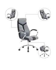 Pisarniški stol FORMULA Umetno usnje Siva_1074408