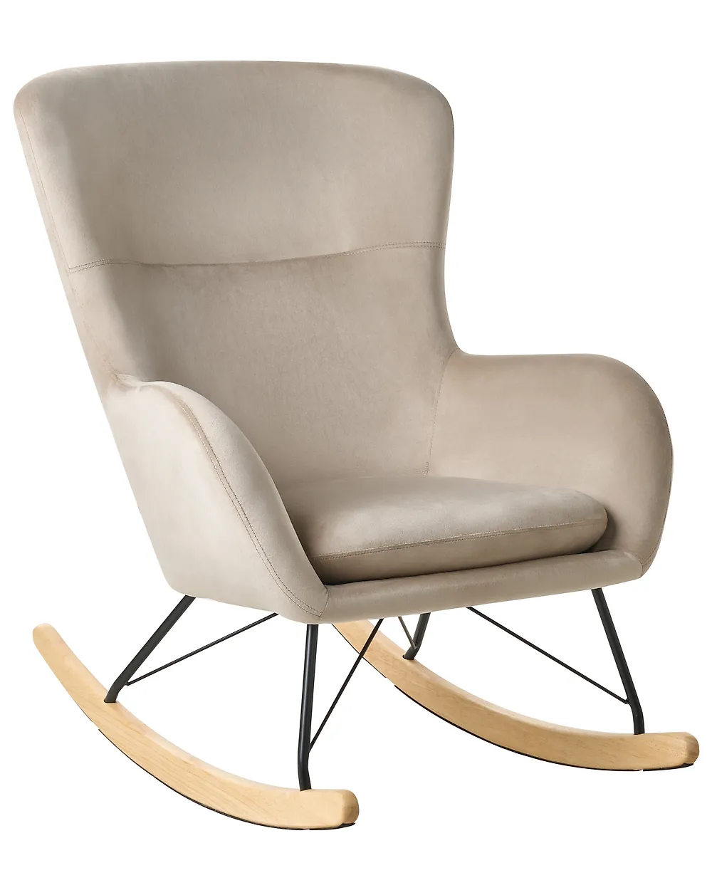 Schaukelsessel ELLAN Samtstoff Beige