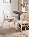 Esszimmerstuhl 2er Set ELAINE Bouclé Hellbraun / Beige