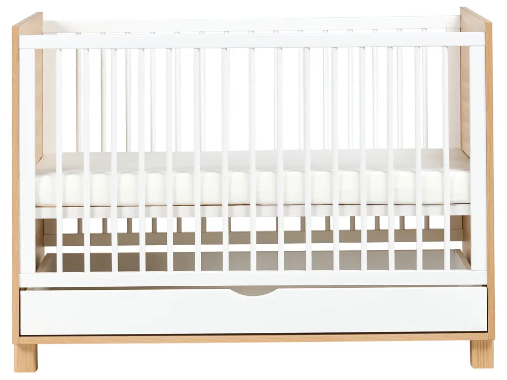 Babybett mit Schublade GUNNAR 60 x 120 cm Weiß_1004454