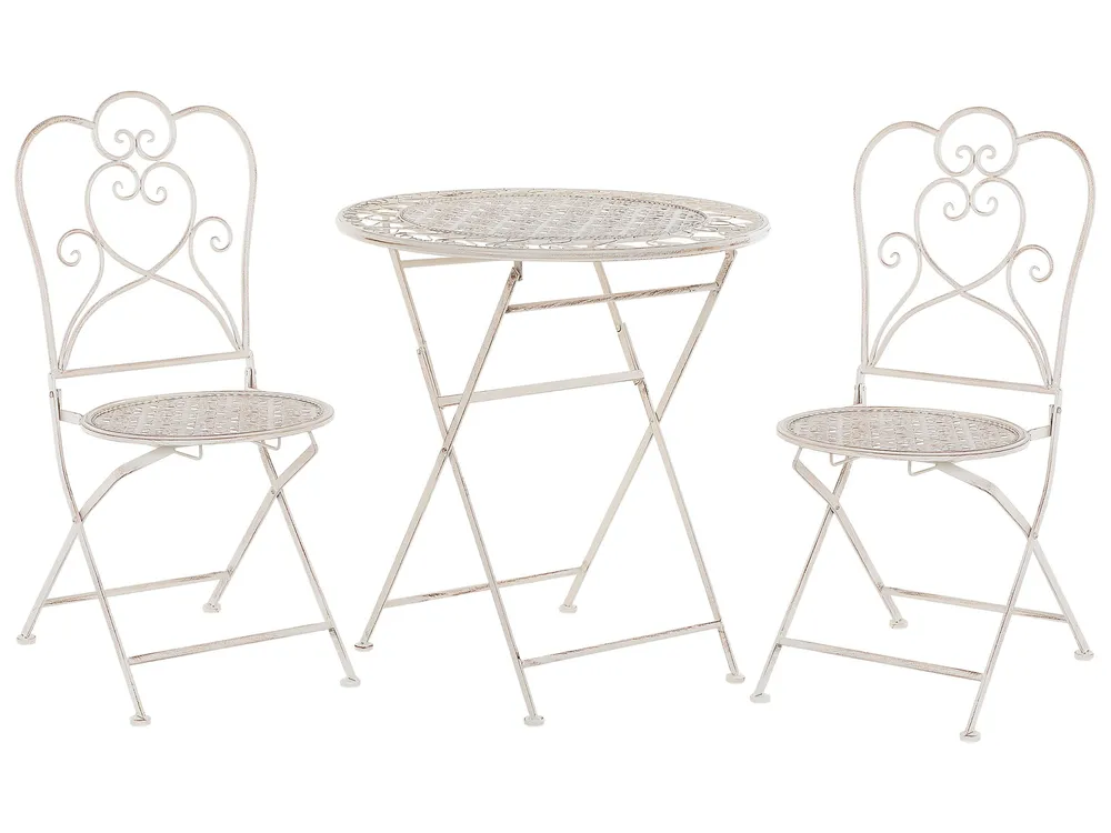 Bistro Set klappbar TRIESTE Metall Hellbeige