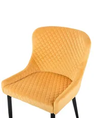 Set of 2 Dining Chairs SOLANO Velvet Yellow_752195