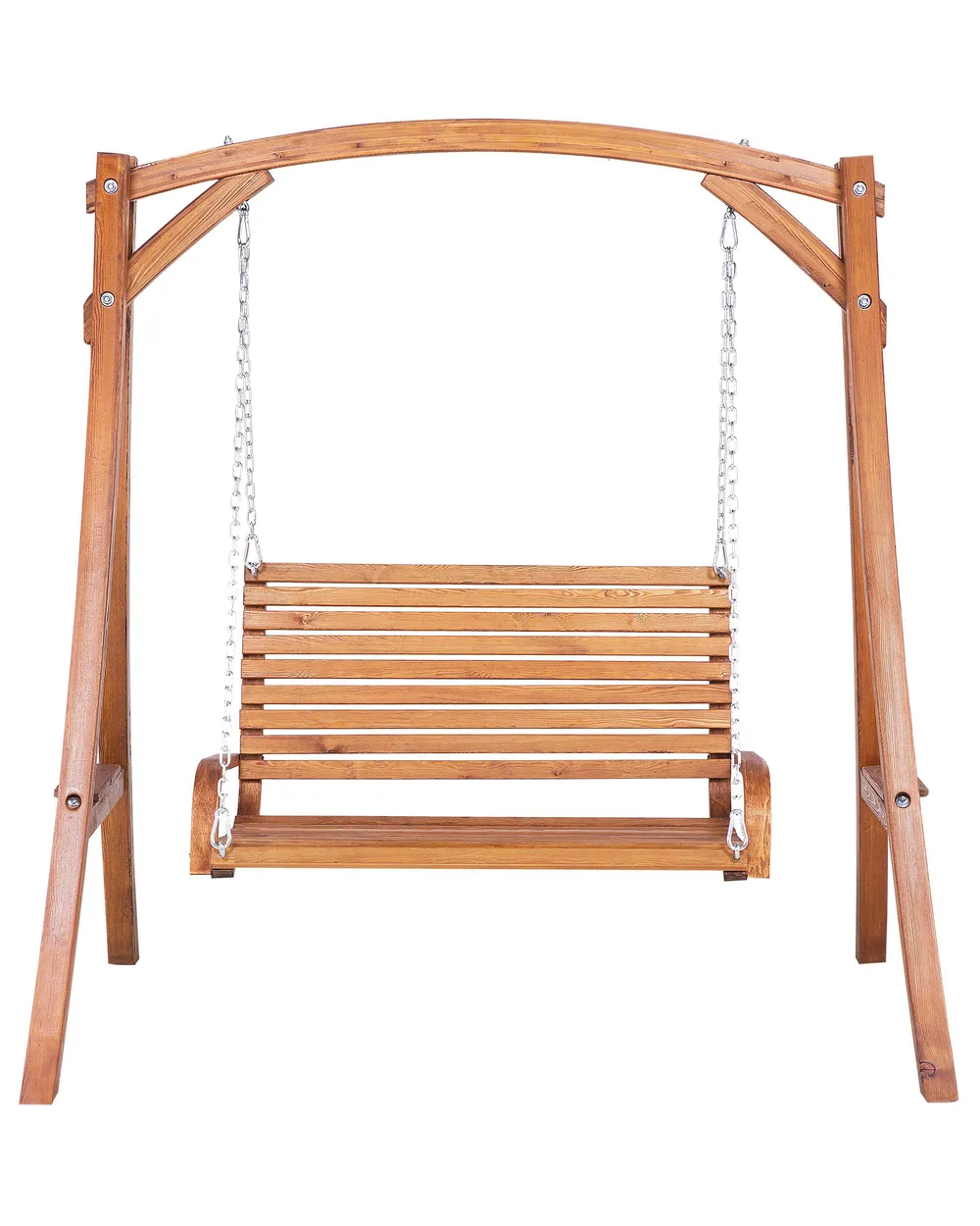 Patio Swing NOVARA Larch Wood Brown - Beliani.ro