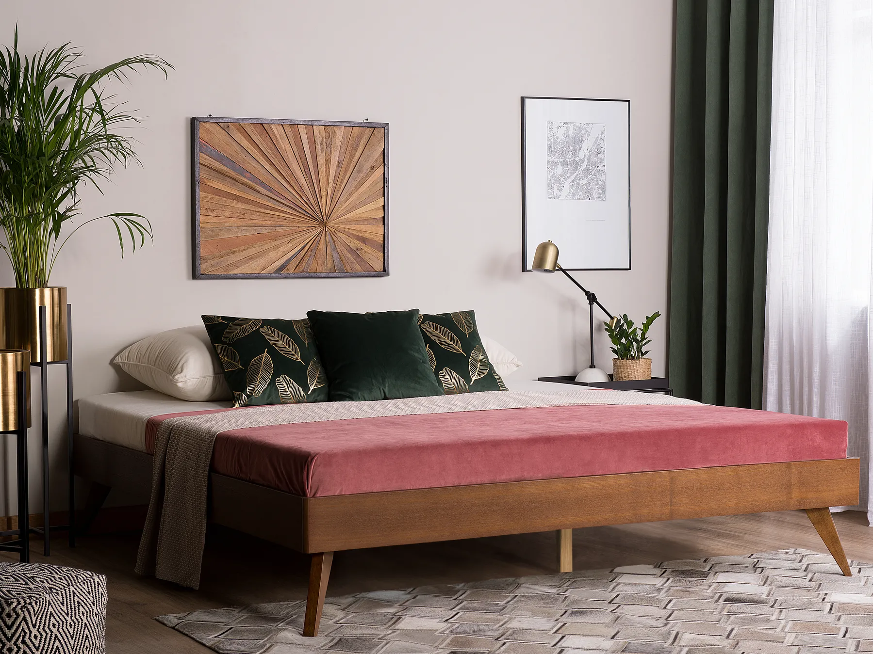 Bett ohne Kopfteil BERRIC 140 x 200 cm Dunkle Esche_873736