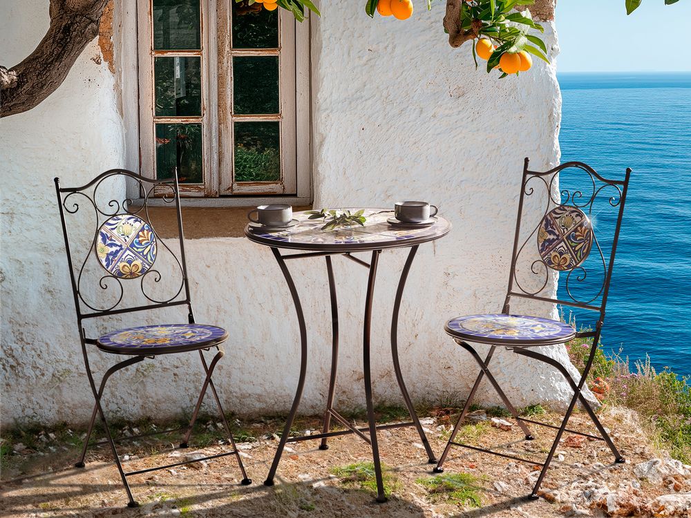 Bistro Table CORIANO 60 cm 60 cm Metal Blue