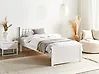 Bett mit Lattenrost Kiefernholz OLENDON 90 x 200 cm Weiß
