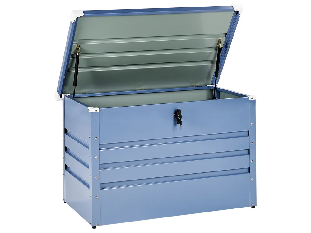Aufbewahrungsbox CEBROSA 100 cm 62 cm Metall Blau