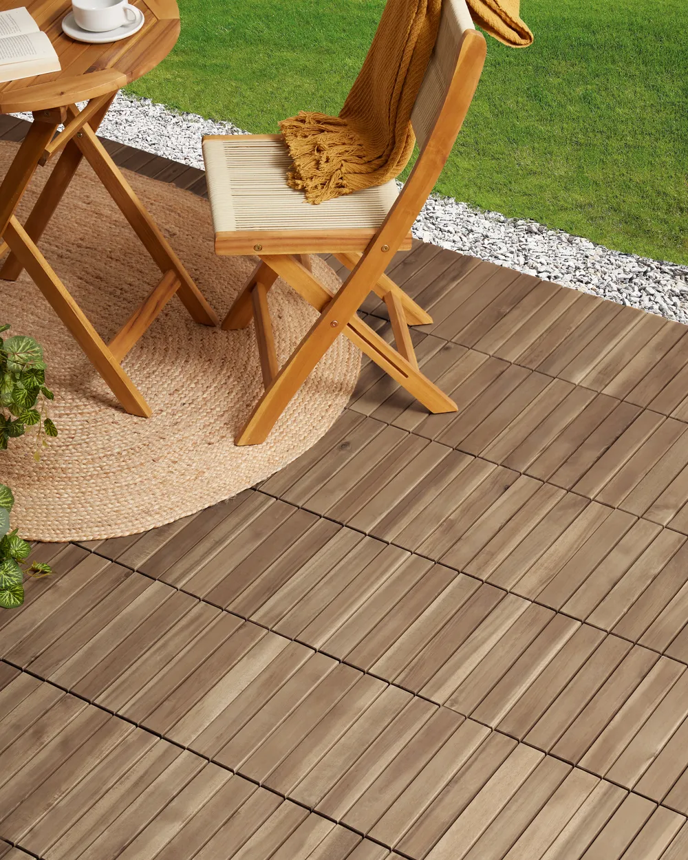 Terrassenfliesen ACCETTURA zertifiziertes Akazienholz Naturfarben_963713