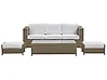 Lounge Set mit Tisch und Ottomane 5-Sitzer BELLUNO Polyrattan Weiß