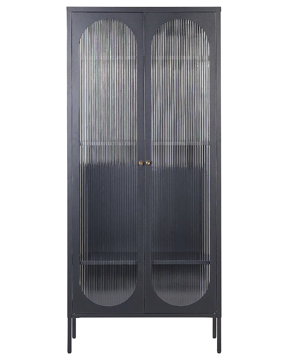 Glazen vitrinekast FOXTON 80 cm Metaal Zwart_850354