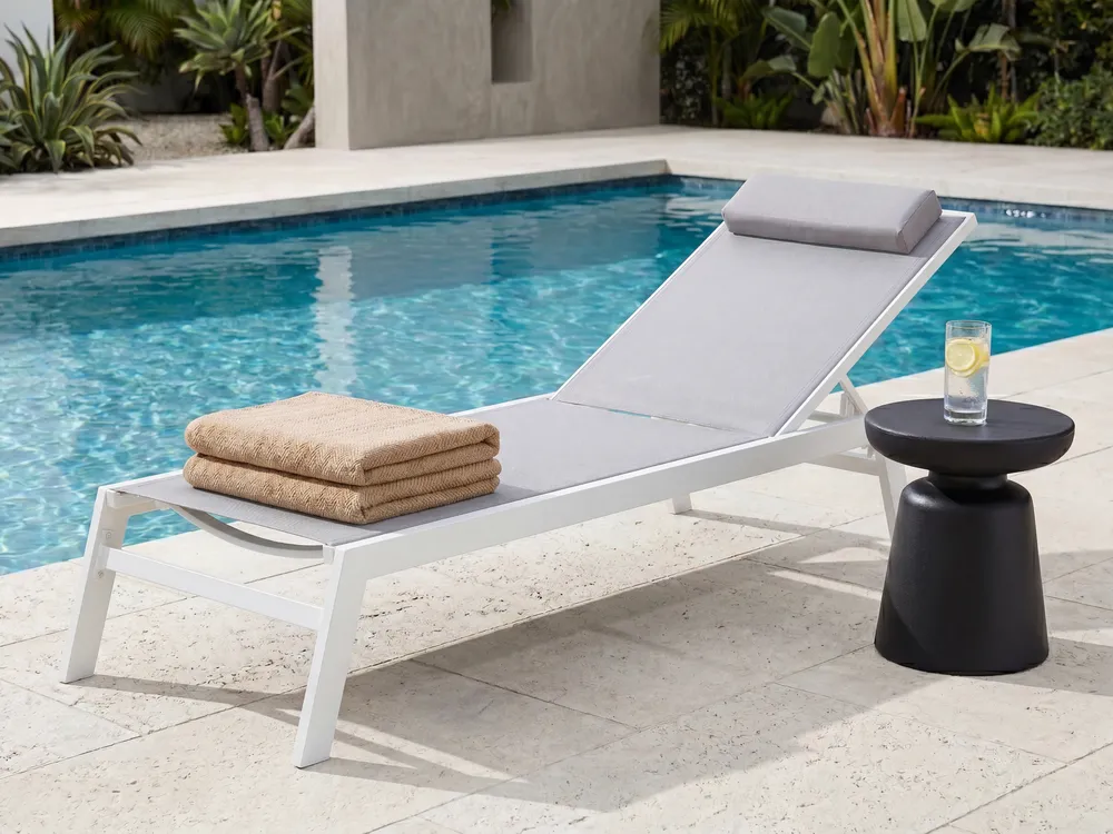 Sonnenliege CATANIA mit Relaxfunktion Metall Grau