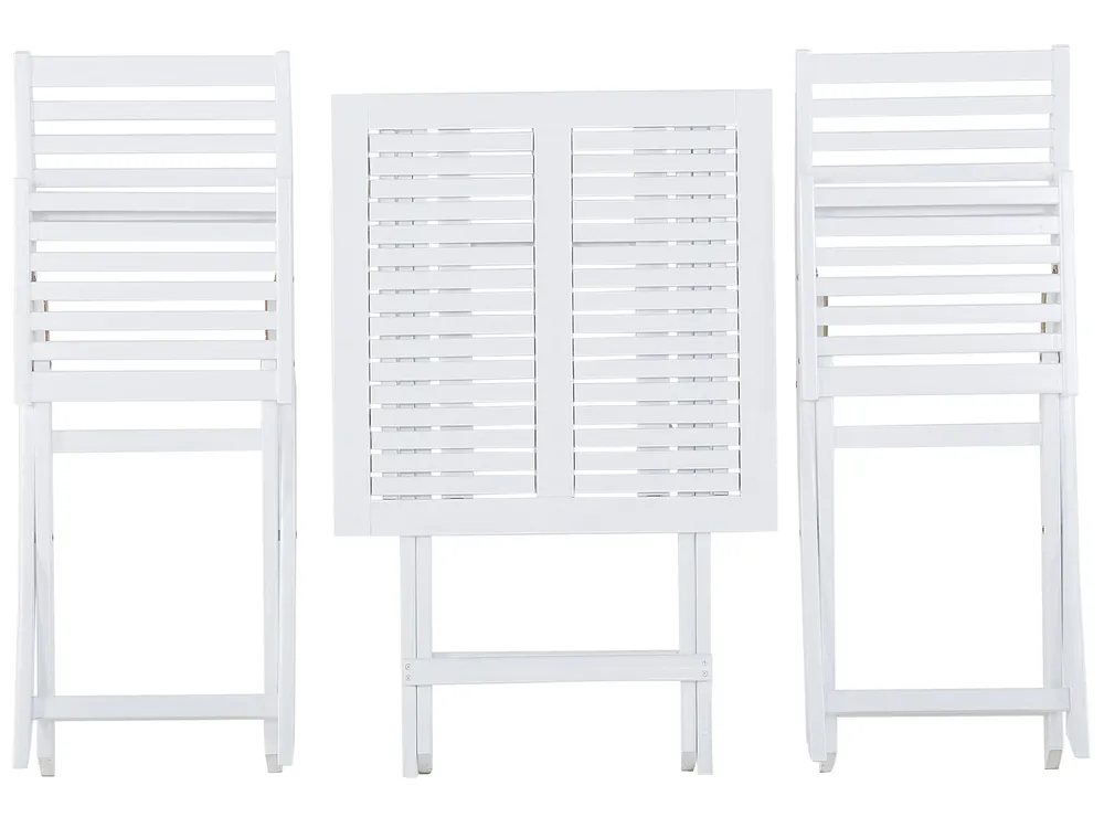 Bistro Set inkl. Kissen klappbar FIJI Akazienholz Blau_764276