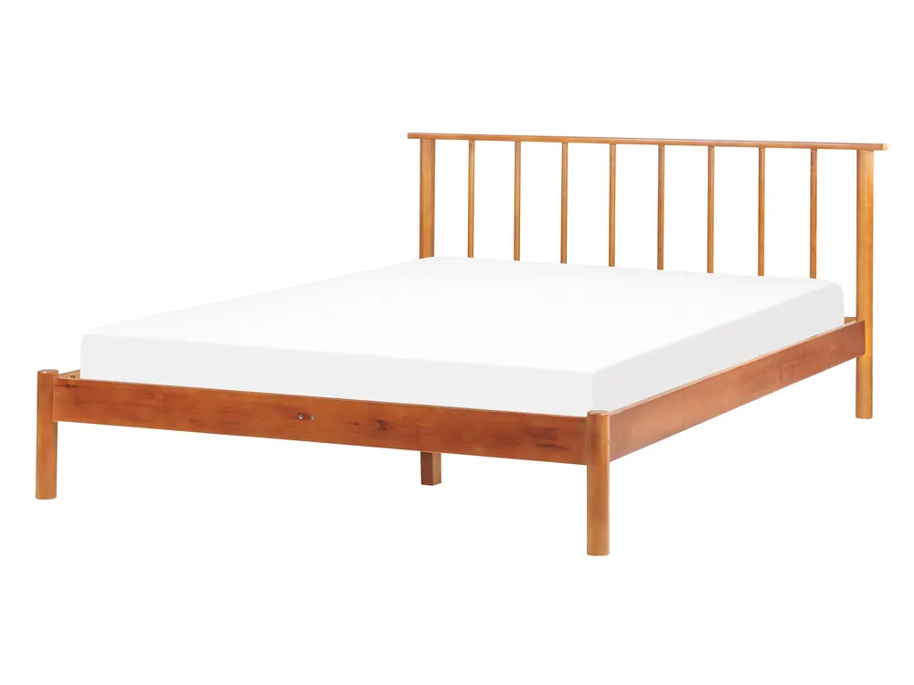 Bett mit Lattenrost Kiefernholz BARRET 140 x 200 cm Braun