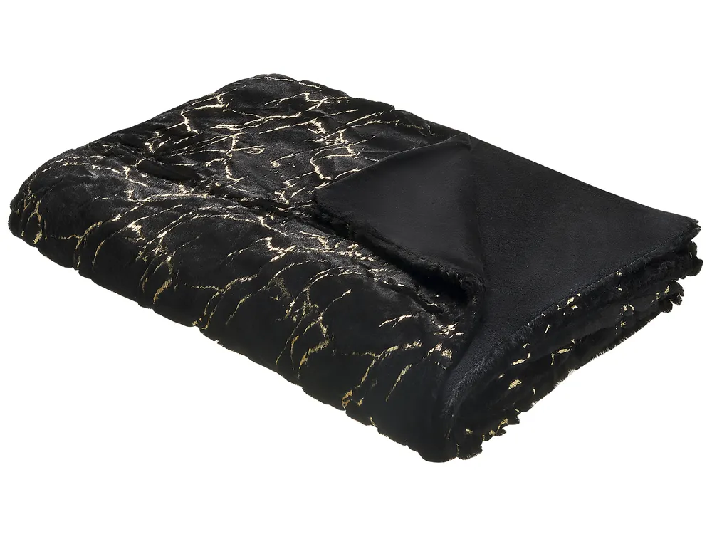Kuscheldecke GODAVARI 130 x 180 cm Schwarz