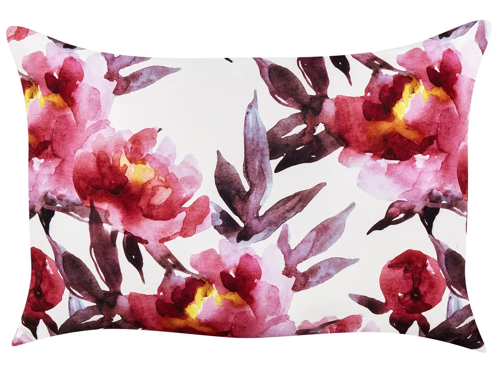 Gartenkissen 2er Set LANROSSO Blumenmuster 40 x 60 cm Rosa_881428