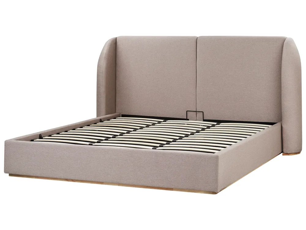 Bett mit Stauraum MONESTIER Stoff Taupe 180 x 200 cm_972664