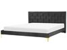 Bett mit Lattenrost Samtstoff LIMOUX 180 x 200 cm Schwarz