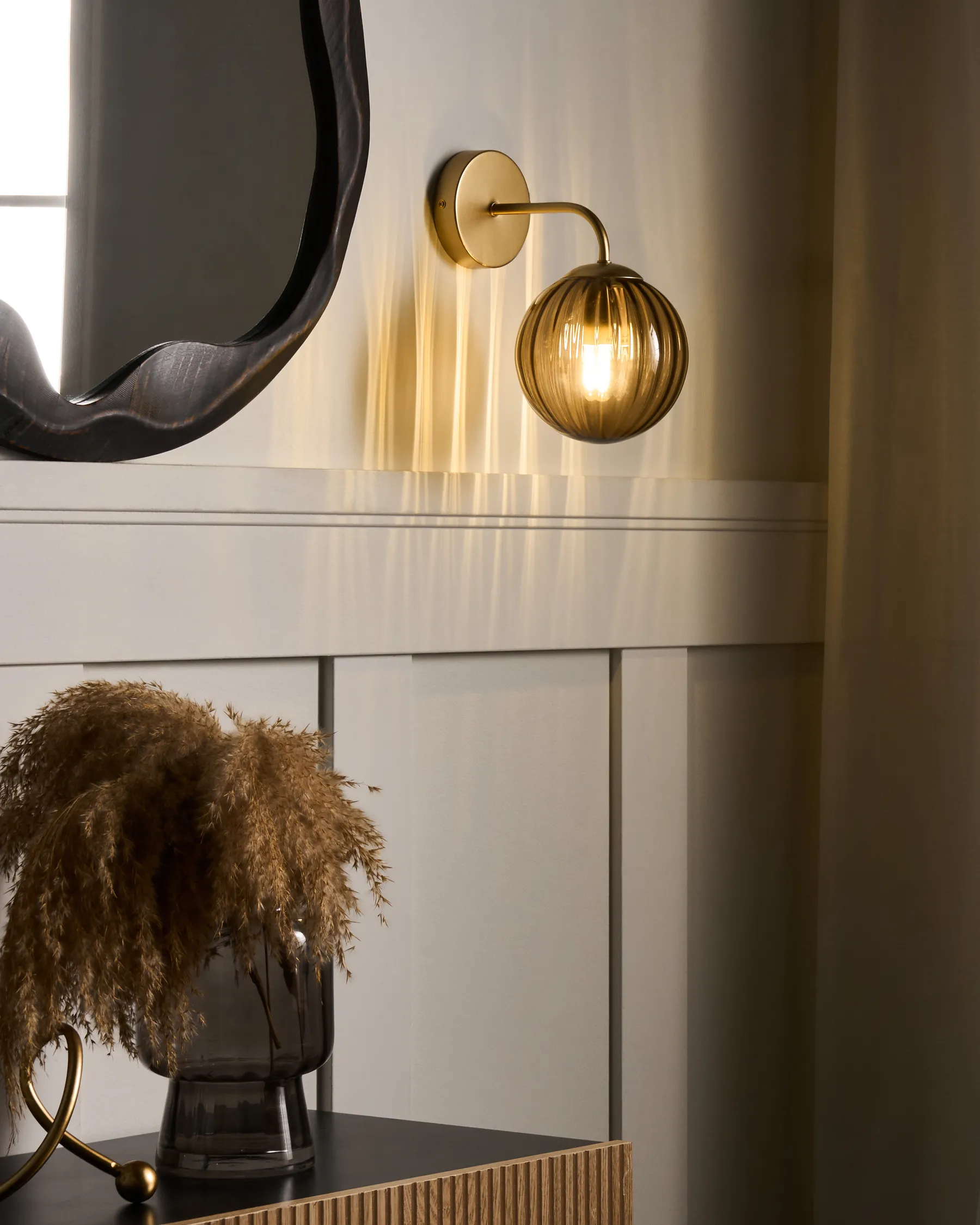 Wall Lamp BOOMI Glass Dark Brown_1033547