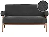 Sofa 2-Sitzer TAMRE Bouclé Schwarz / Dunkelbraun
