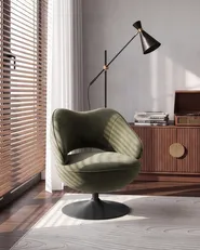 Swivel Armchair SANDET Velvet Dark Green_1087884