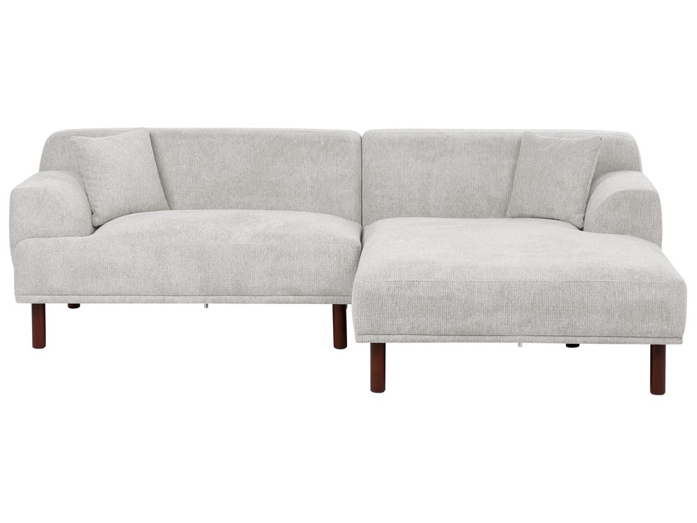Corner Sofa 3 Seater HOLT Fabric Light Grey Left Hand