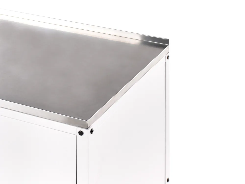 Outdoor-Küche 3er Set mit Spüle VILAMA Weiß Metall_974177