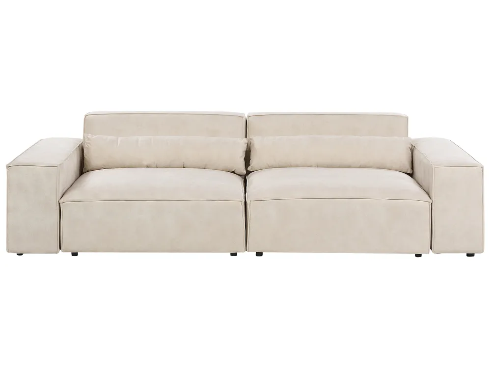 Modulsofa 2-Sitzer HELLNAR Samtstoff Hellbeige