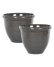 Set mit 2 Blumentöpfen TESALIA 40 cm Braun_841996