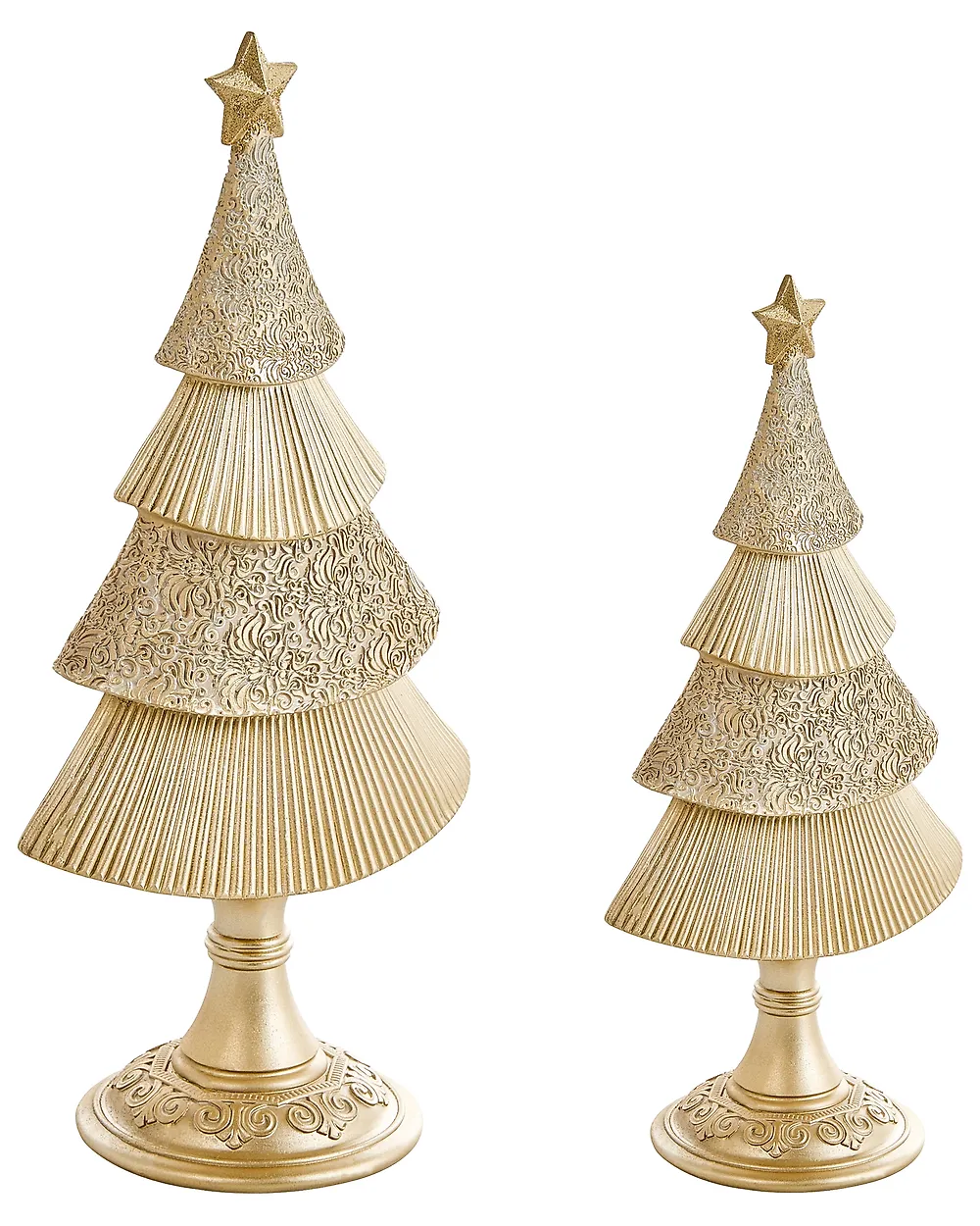 Set of 2 Christmas Decorations ERVASTI 32/41 cm Christmas Tree Gold