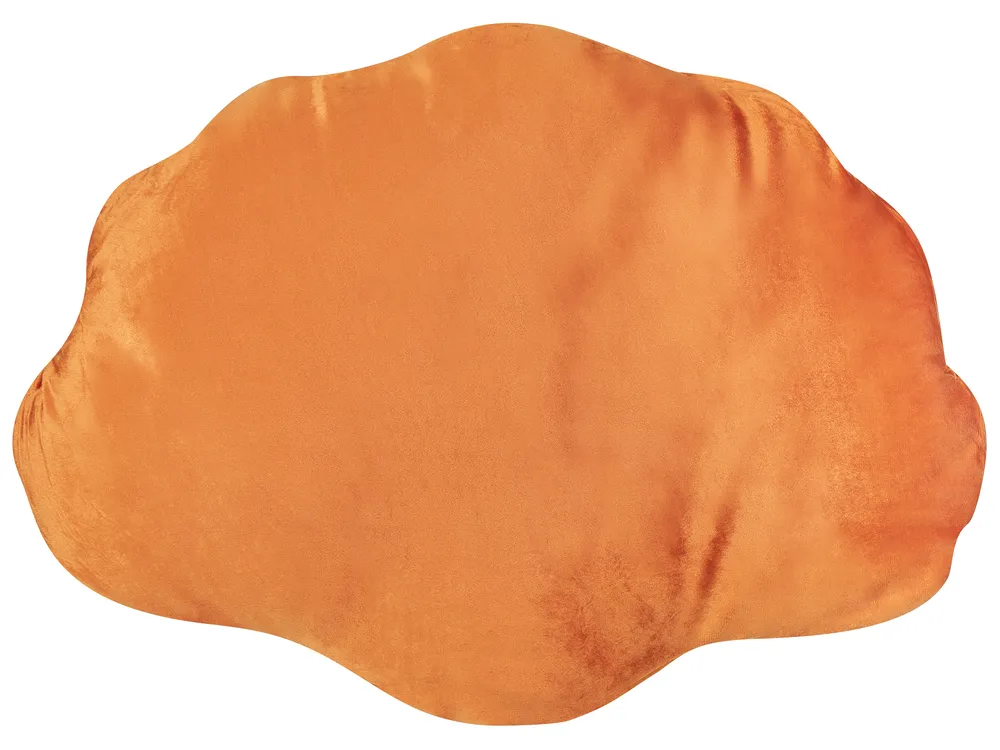 Set of 2 Decorative Cushions CONSOLIDA 47 x 35 cm Velvet Orange Solid_889125