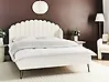 Bett mit Lattenrost Bouclé AMBILLOU 160 x 200 cm Cremeweiß