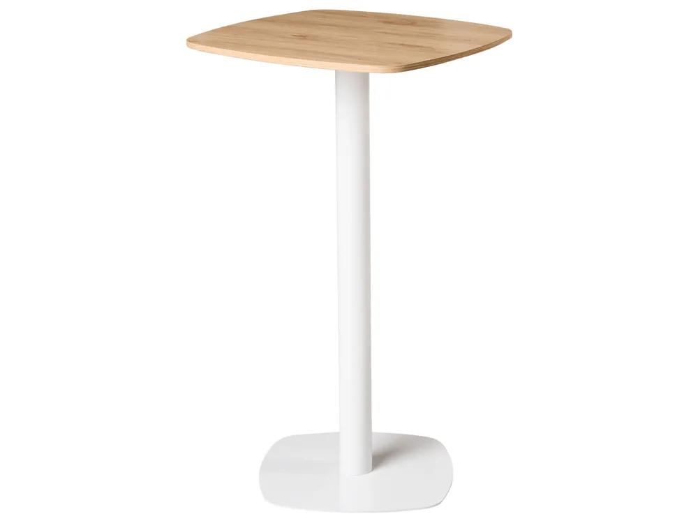 Barbord MORELLA Ljusbrun/ Vit 60 cm 60 cm | Beliani.se