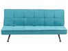 Schlafsofa 3-Sitzer HASLE Stoff Seeblau