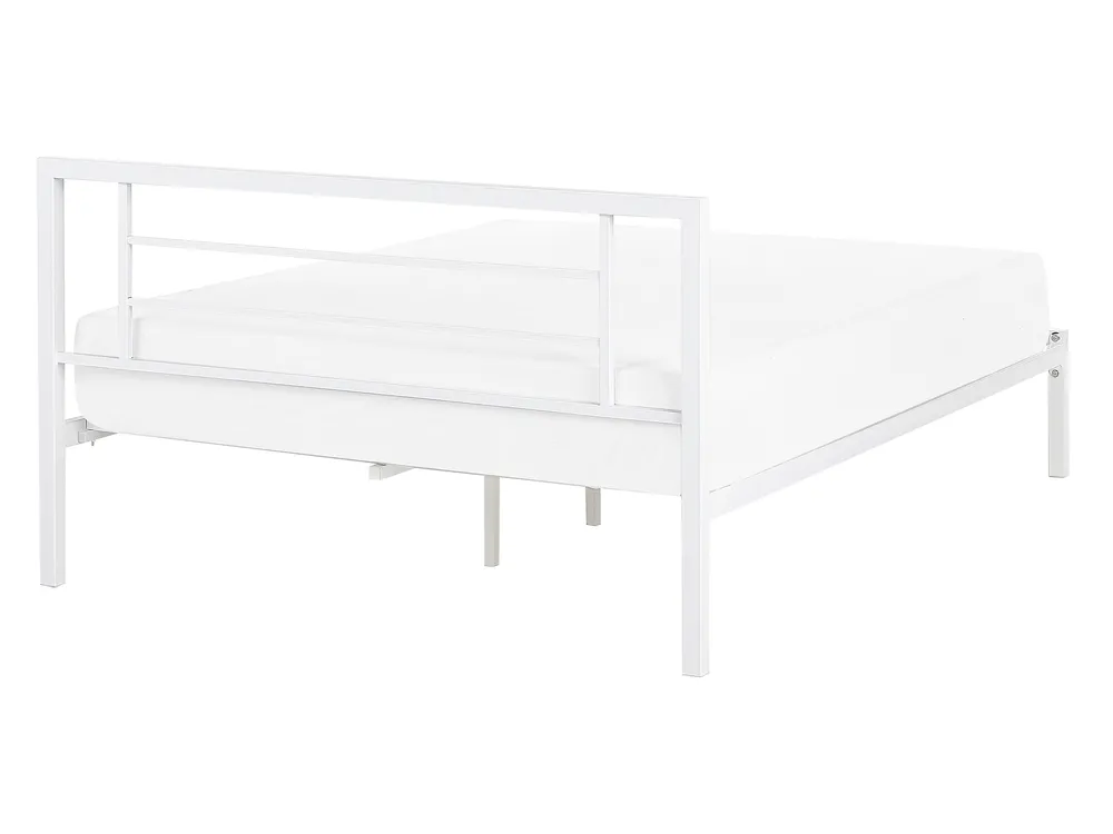 Bett mit Lattenrost Metall CUSSET 140 x 200 cm Weiß_817991