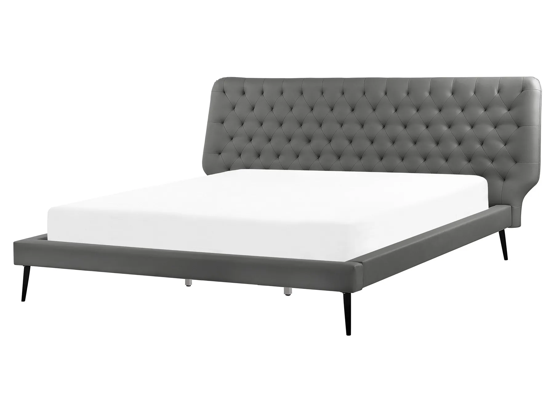 Krevet Umjetna koža ESSONNE 160 x 200 cm Sivi_788923