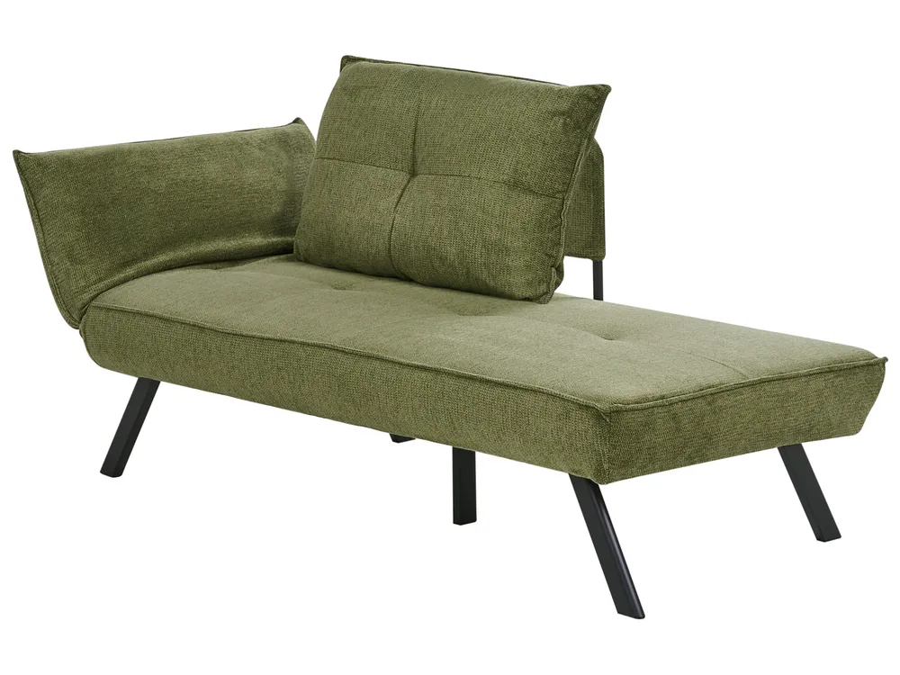 Linksseitige Chaiselongue ROCAMADOUR Stoff Grün_1029327