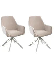 Esszimmerstuhl 2er Set JODAR Stoff Beige_1077878