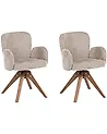 Esszimmerstuhl 2er Set drehbar JEAN Stoff Taupe