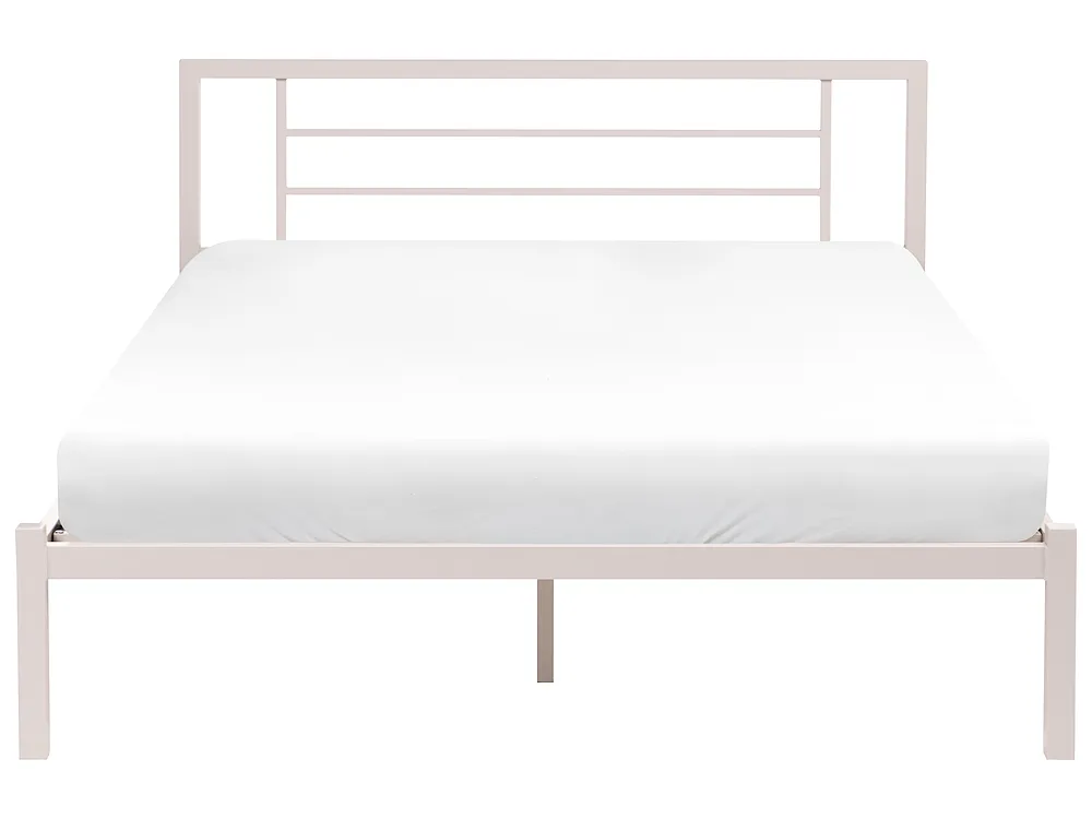 Bed Metal CUSSET 160 x 200 cm (EU King Size) Light Beige_1162082